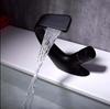Modern Single-hole Bathroom Basin Faucets, Stainless Steel Cold and Hot Water Faucet Bases, Waterfall Faucets
