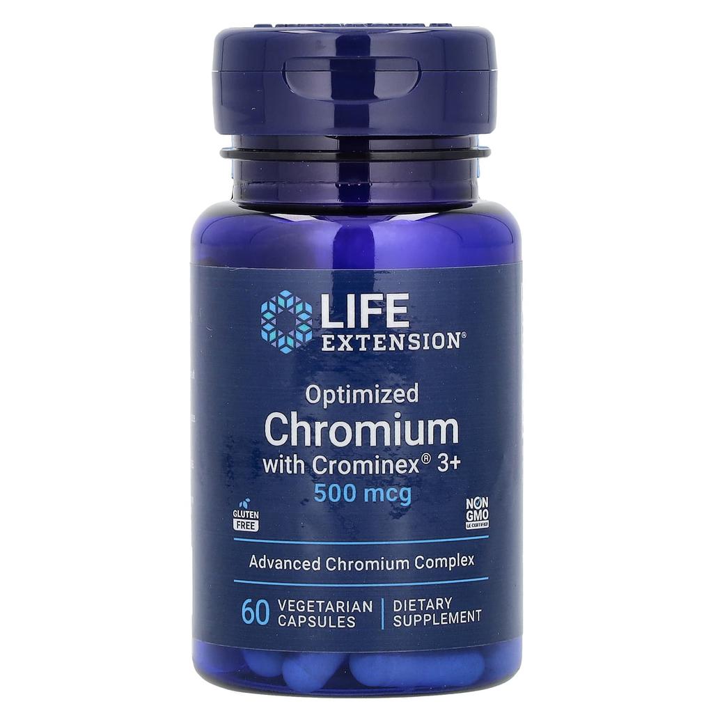 Optimized Chromium and Crominex Complex 3+, 500Mcg, 60 Veggie Caps