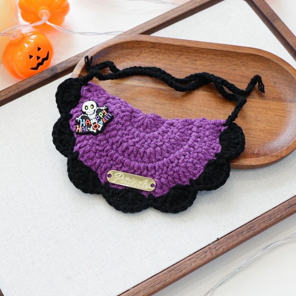 Adjustable Strap Pet Scarf Washable Cat Knitted Scarf Cartoon Pet Accessories  for Pet Decoration