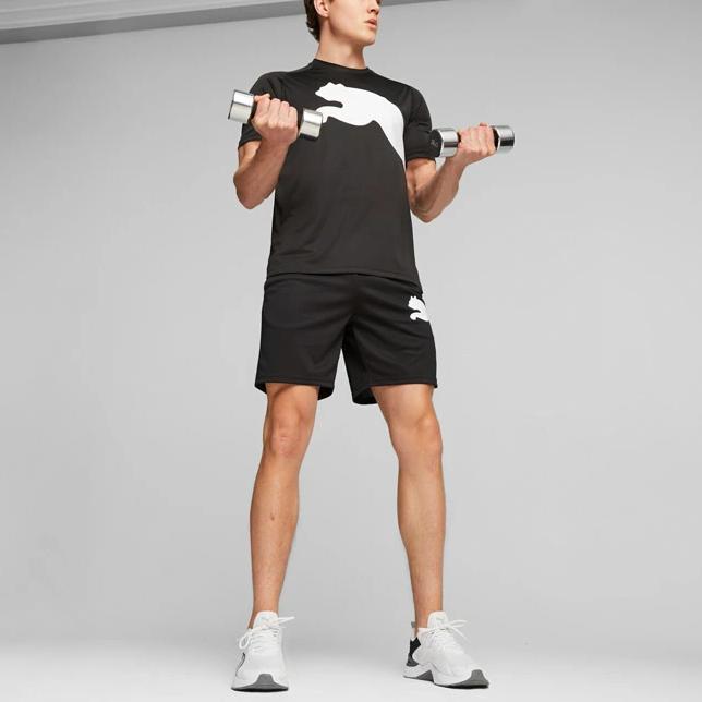 Puma Спортивные тренировочные шорты с принтом логотипа Train и эластичным поясом, мужские шорты черного цвета 524583-01