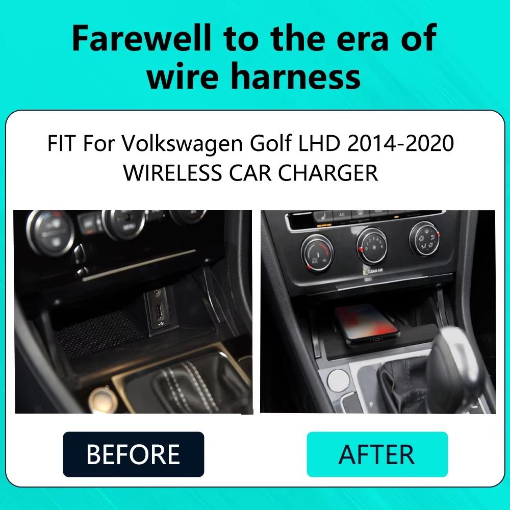 Для Volkswagen Golf 2014-2020 Новый дизайн Автомобильное зарядное устройство Беспроводной держатель телефона 15W Qi Беспроводное зарядное устройство