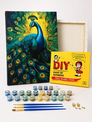 Paint by Numbers with Frame Pictures for Painting - Elegant Peacock 40x50