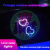 Heartfelt Interior LED Light for Cars, Harnesses Solar Power, Triangle Window Mount, Wire-Free Ambient Lighting