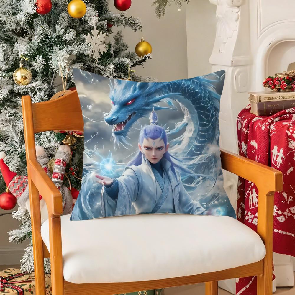 Chinesestyle Cartoon Art Film NNe Zha Pillow Case Silky Short Plush With Invisible Zipper Dustproof Sofa Cushion Cover