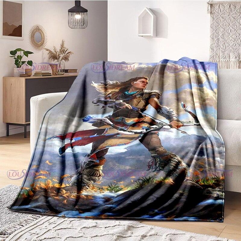 Одеяло для любителей геймеров Horizon Zero Dawn, игровое одеяло, флисовое одеяло, одеяло для взрослых и детей, покрывало для геймера, подарки