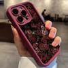 Темно-красный цветочный чехол-накладка с розами для iPhone 17 16 15 14 13 Pro Max 11 12 Mini X XR XS 7 8 Plus SE2, противоударный