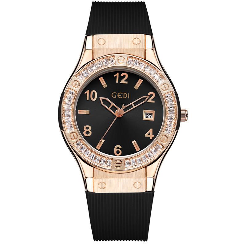 Fashion Silicone Quartz Watch For Ladies With Date Display And Water Resistance