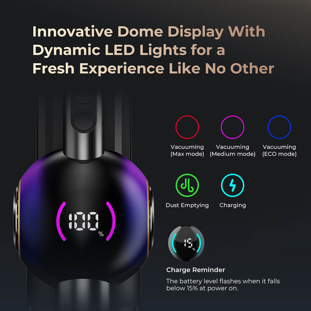 Refurbished JIGOO V700 Cordless Vacuum Cleaner Station with 2.5L Dust Capacity, Auto Dust Collection - EU Plug