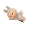 1pc 3D Stretch Cloth Hair Clip, Cute Cartoon Plush Lying Posture Figurine Hair Clip, High Aesthetic Value, Broken Hair Side Clip