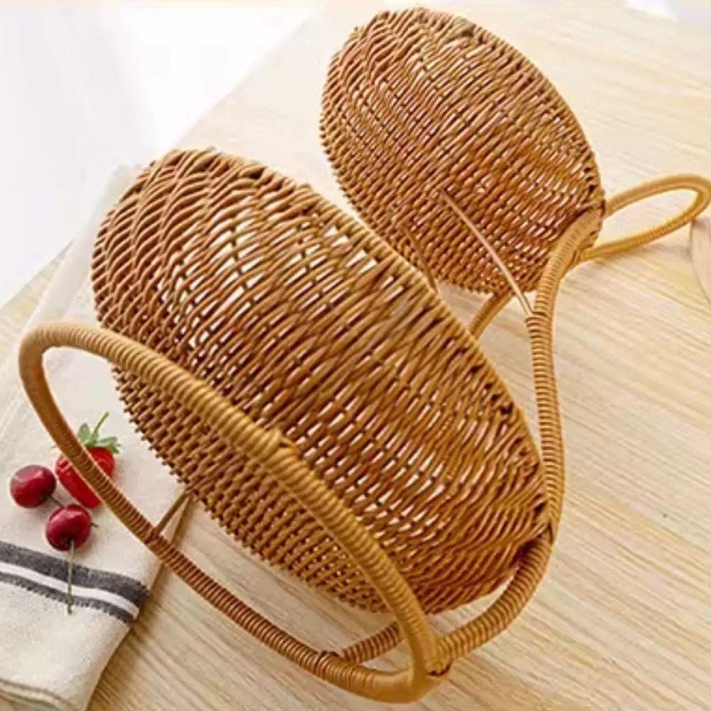 2/3 Layers Fruit Basket Handwoven Decorative Standing Tray New Serving Tray Living Room