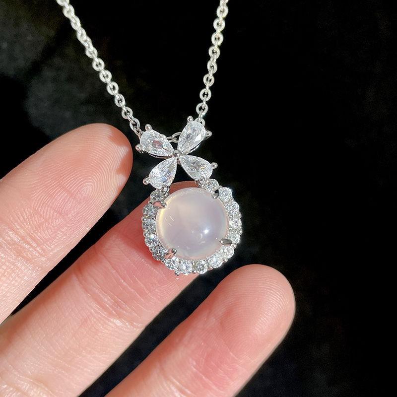 Побег с ожерельем «Принцесса-бант» для женщин, новый стиль, легкая роскошная темпераментная ниша, халцедоновая ключичная цепочка для подруги