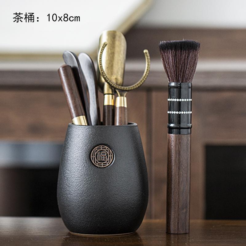Чайный сервиз из черного сандалового дерева, чайная церемония, костюм для шести джентльменов, принадлежности для заваривания чая, ложка-клипса, чайный сервиз, аксессуары для чайного искусства