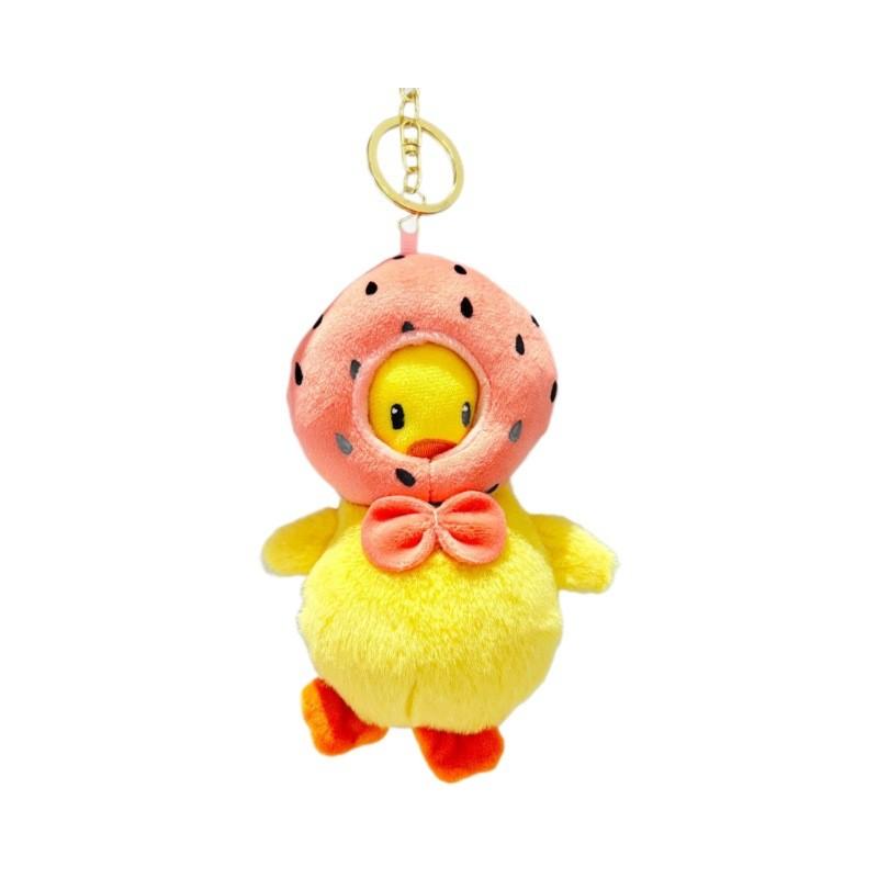 Engaging Plush Duck Hanging Ornament Keychain In Bright Colors For Fashionable Bags