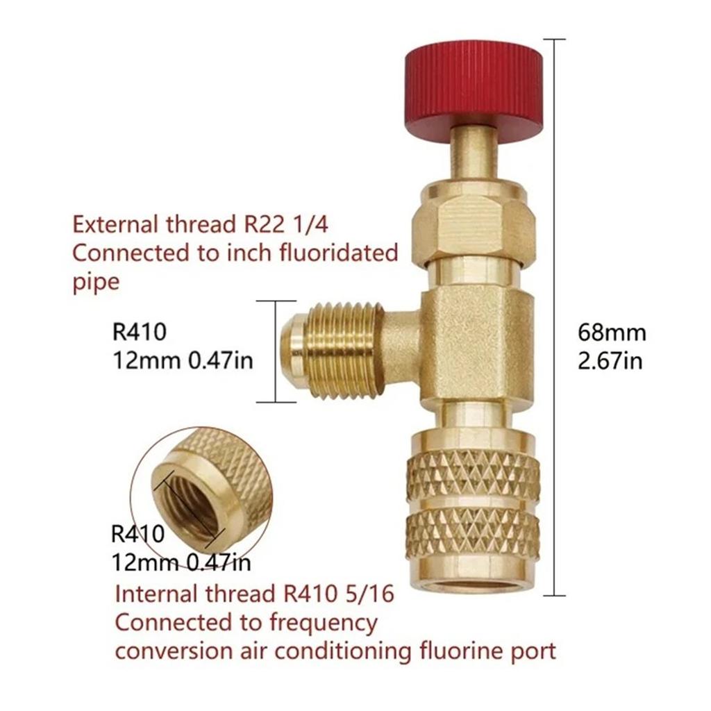 1 шт. Адаптер для холодильной зарядки кондиционера для R410A R22 1/4" Жидкостный предохранительный клапан шланг R22 медный адаптер ручной