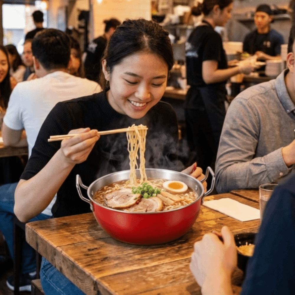 Food Grade Instant Noodle Bowl Stainless Steel Kitchen Cooking Bowls Dual Handle Bowls Cooking