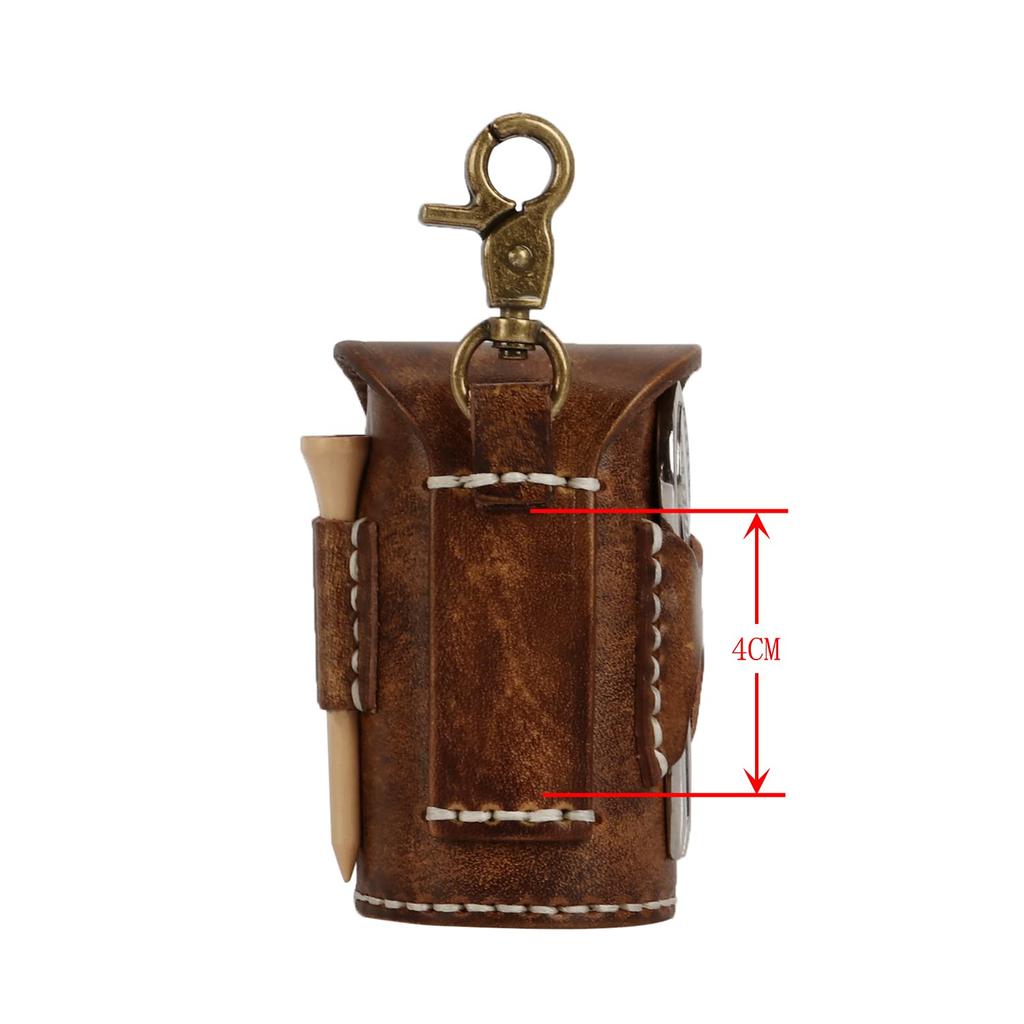 TOURBON Vintage Golf Ball Bag Pouch Divot Tool Holder Tee Holder 2 Ball Leather Waist Golf Carrier