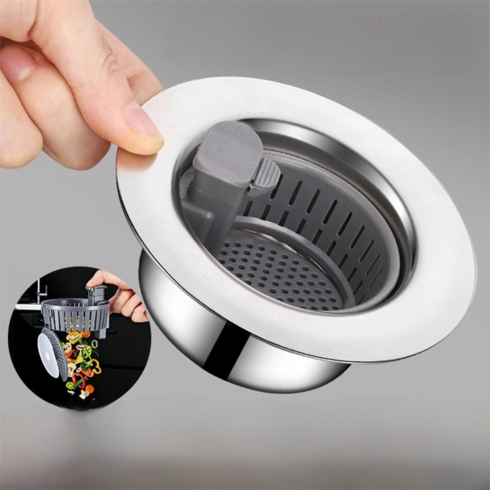 Stainless Steel Sink Drain Strainer Anti-blocking Waste Catcher Kitchen Bathroom Accessories