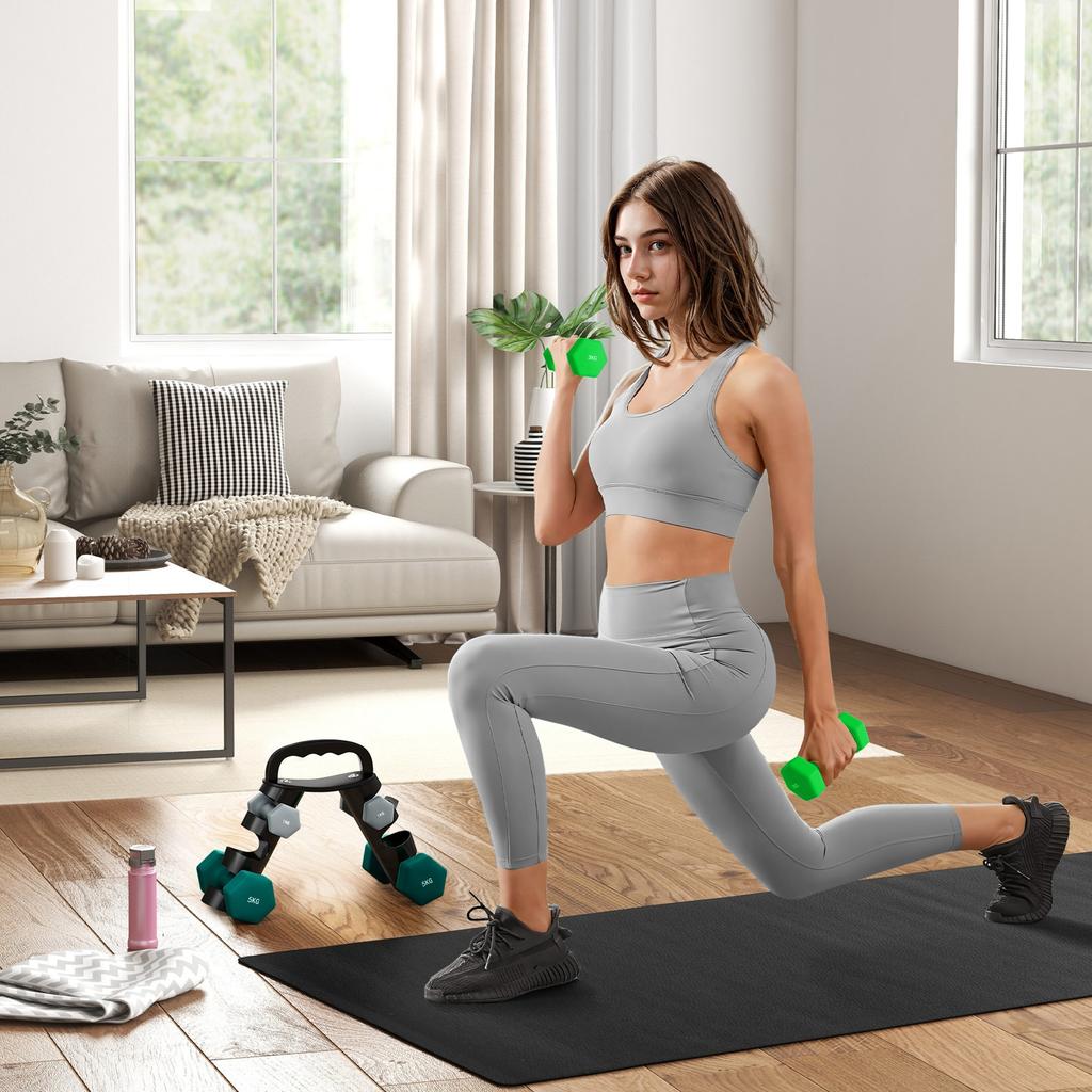 Dumbbell Set with Rack, 6 Pieces, 2x1/3/5 kg
