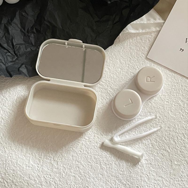 Contact Lens Case Quick Open Leakproof Transparent Portable Holder for Women Girls Daily Office Use