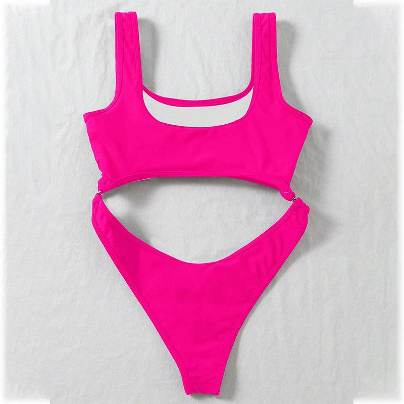 TS JYL-SW072 Pure Charm One-Piece Swimsuit, Cropped Sexy Swimwear For Beach & Spa