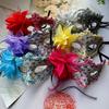 Half Face Mask Feather Flower Mask Lace Venice Masquerade Mask Princess LED Glowing Mask  Carnival