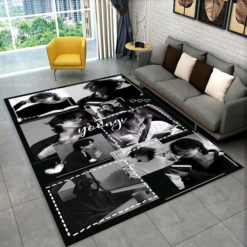 Kpop B-BTS SUGA Agust D Yoon Gi Ковер Коврик для Игровой Комнаты Спальни Гостиной Дивана Домашний Декор, Ковер Зональный Нескользящий Коврик для Пола Подарок