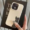 Черный Чехол для Телефона с Леопардовым Рисунком и Текстурой Личи Для iPhone 17 Air 16 e 15 14 13 12 11 Pro Max Plus SE Мягкая Крышка