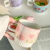 200ml Ceramic Mug Tulip Flower Cup Lovely Maiden Sense Water Cup Couple Style Coffee Cup Kitchen Drinkware Creative Mugs Cute