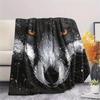 Black Fox pattern Flannel Blanket, High quality Comfortable for All Seasons, Home Decor, Warmth and Comfort, Perfect for Gifts.