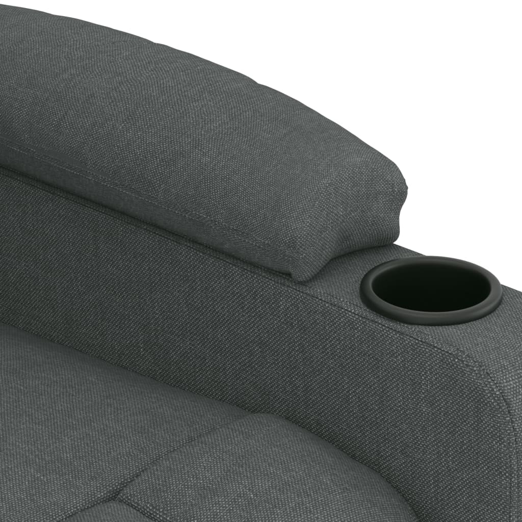Electric Recliner Chair Dark Grey Fabric