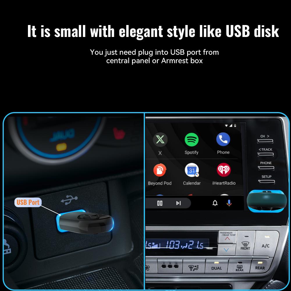 XUDA 2025 Новый Мини 2-в-1 Беспроводной Адаптер CarPlay, Проводной в Беспроводной CarPlay и Android Auto Умная Коробка, Стабильная Передача