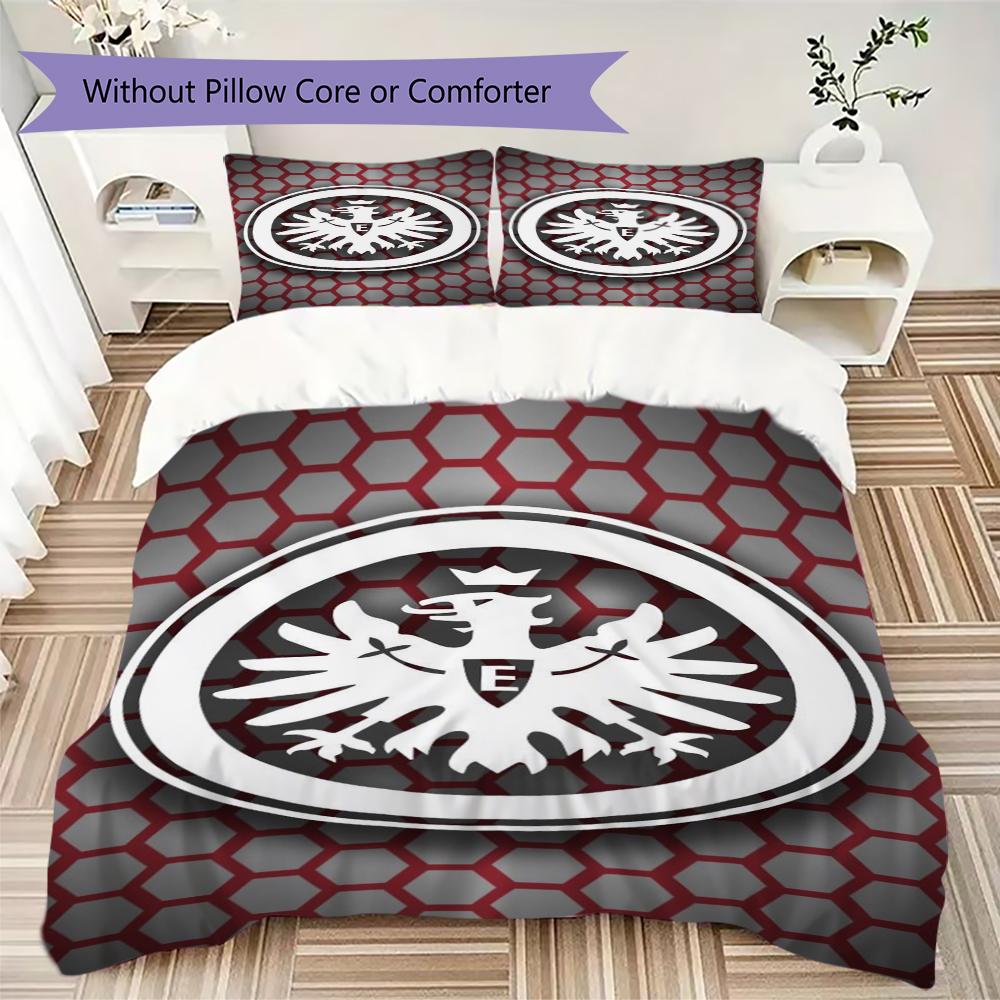 Eintracht Frankfurt Pattern Bedding uilt Set uilt Cover Pillowcase Home Decoration Birthday Gift (1 * duvet cover + 2 * pillowcase without core)