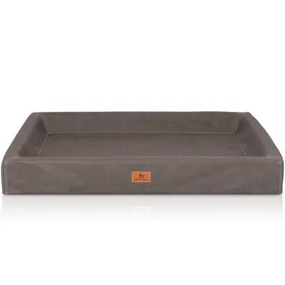 Knuffelwuff Austin Orthopaedic Dog Bed, M–L, 85 × 65 × 16 cm, Brown and Grey