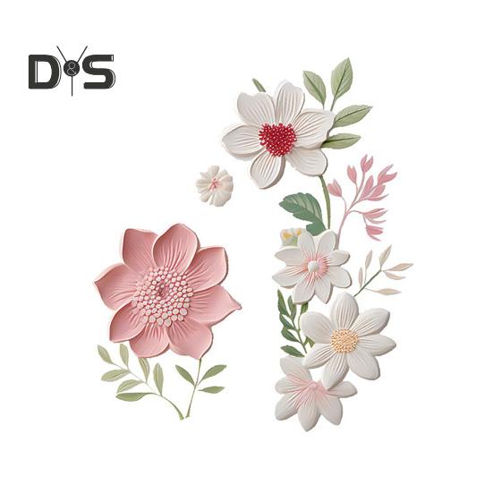 Цветочный ПВХ самоклеящийся водонепроницаемый настенный декор для выключателя света и розетки