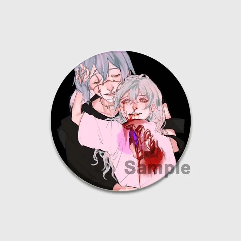 32/44/58mm Hot Japanese Anime Mahito Jujutsu Kaisen Button Pin Cartoon Character Brooch Badge Bag Decor Fans Collect Friend Gift