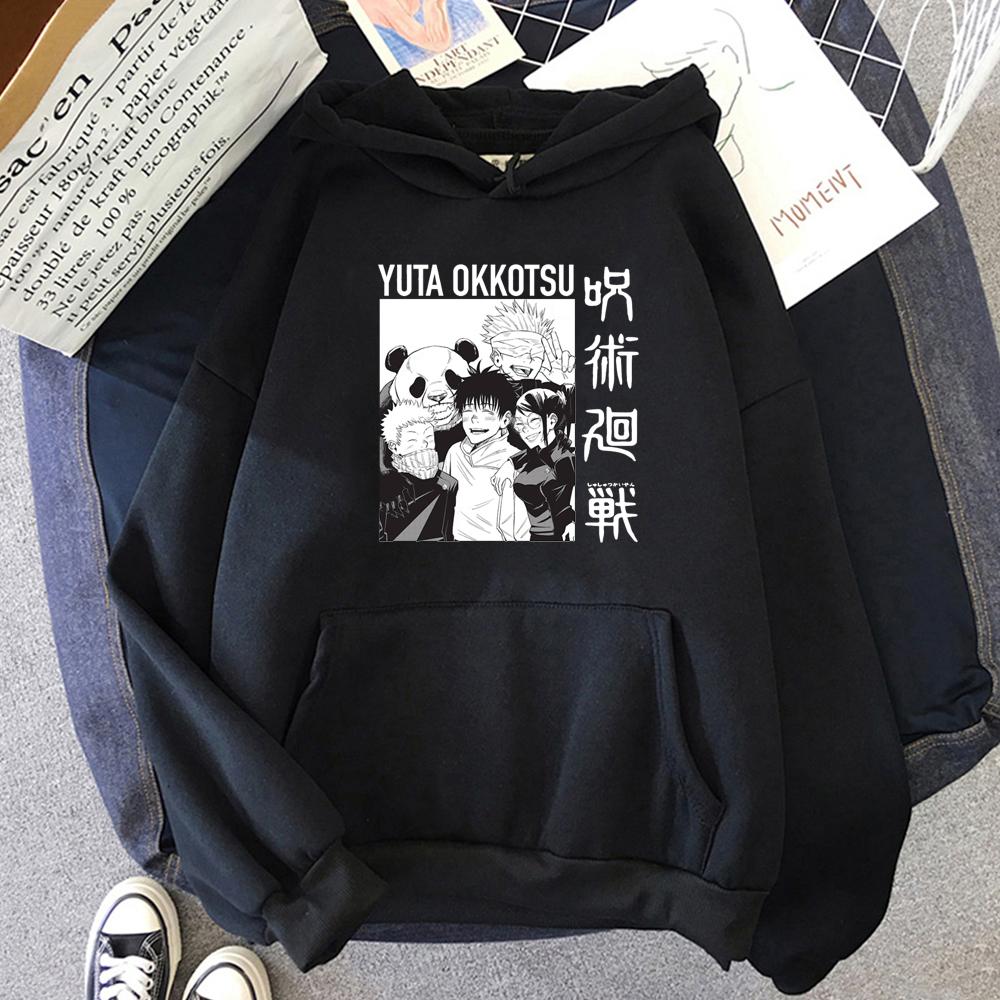 Японская манга Jujutsu Kaisen Принт Графические худи Винтажные Оверсайз Худи с капюшоном Повседневные Худи с длинными рукавами Мужская Женская одежда