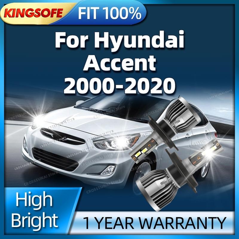2 шт. Светодиодная фара 30000 лм H4 Автомобильная лампа для Hyundai Accent 2000-2020 2009 2010 2011 2012 2013 2014 Блок фар HiLo Canbus Лампочки