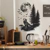 Мощный Одинокий Волк Джунгли Луна Спальня Гостиная Дом Фон Благоустройство и Украшение Наклейки на Стену
