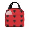 Flag Of Albania Insulated Lunch Bag for Women Office Cooler Thermal Food Box Tote Leakproof Lunch Boxes Container