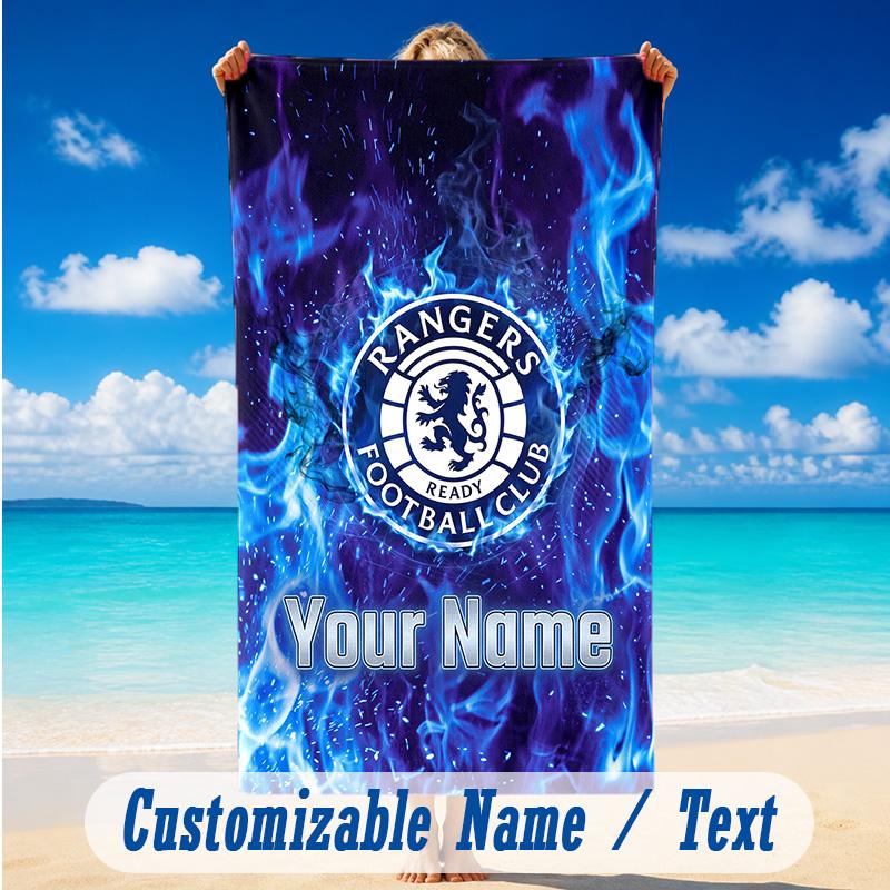 Beach Towel Custom Name Text, Quick Dry Large Towel For Beach HomeRangers FC