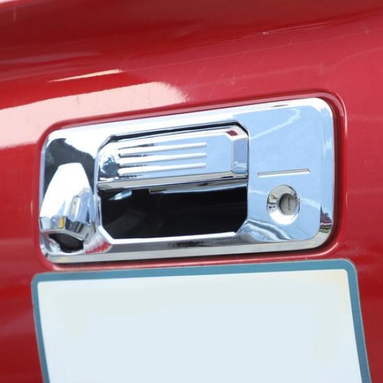 Silver Tailgate Handle Cover Set w/Camera Hole For Toyota Tundra 2014-21