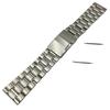 3-link Stainless Steel Solid Side Push-button Watch Replacement Strap with Spring Bars (03, Straight Link, 22mm)