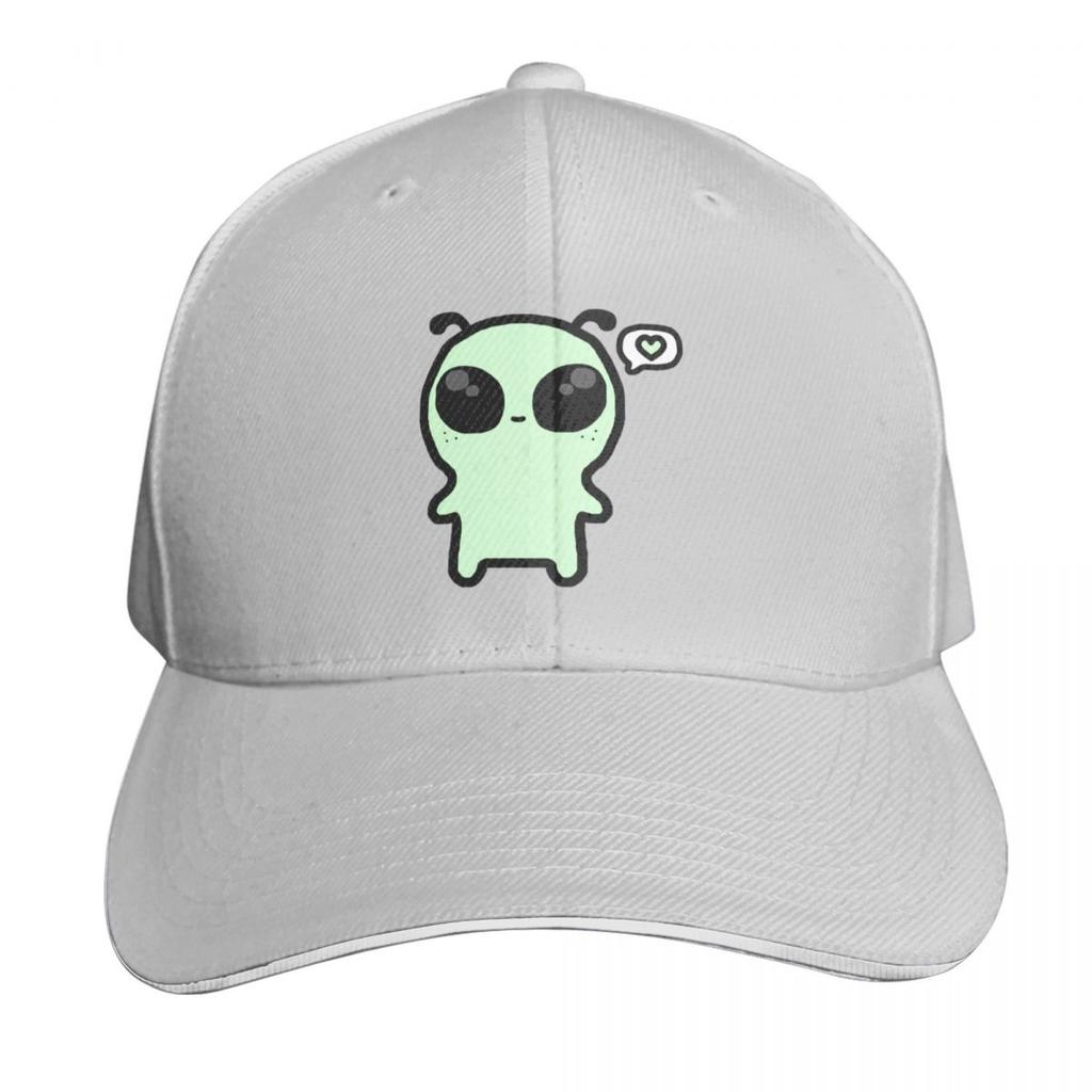 Cute green alien Baseball Cap Cotton Twill Breathable Contrast Two Tone Brim Snapback Flat Bill