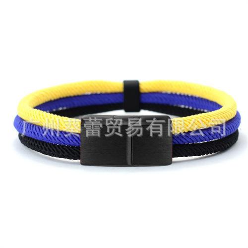 National Flag Bracelet Stainless Steel Black Buckle Germany France Spain Brazil Ukraine National Flag Bracelet Maker