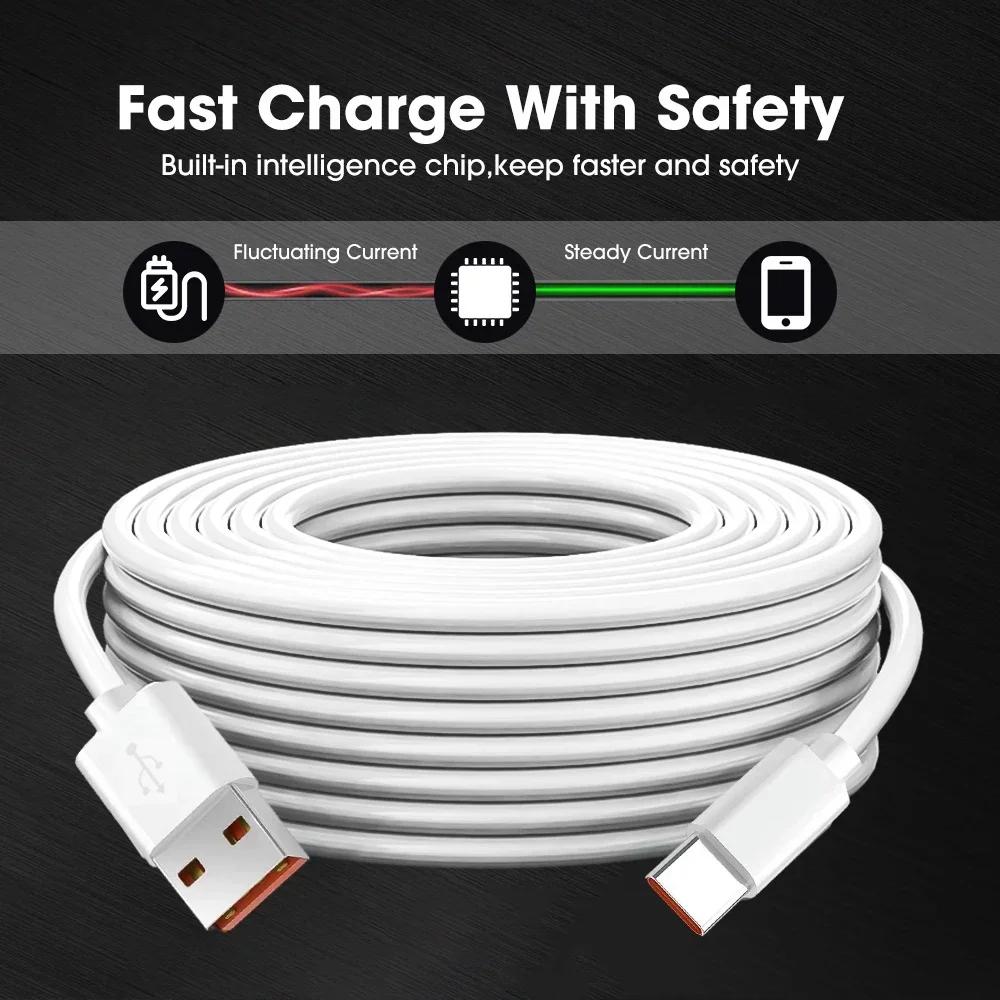 6A Сверхбыстрые зарядные кабели Type C Универсальный USB C Зарядный провод для Samsung Z Flip 7 6 Xiaomi Huawei Google Pixel 10 Pro XL