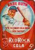 Wisesign Tin Sign, Retro Wall Decor Babe Ruth Red Rock ColaVintage for Man Cave Bar Room Shop Metal Signs Vintage