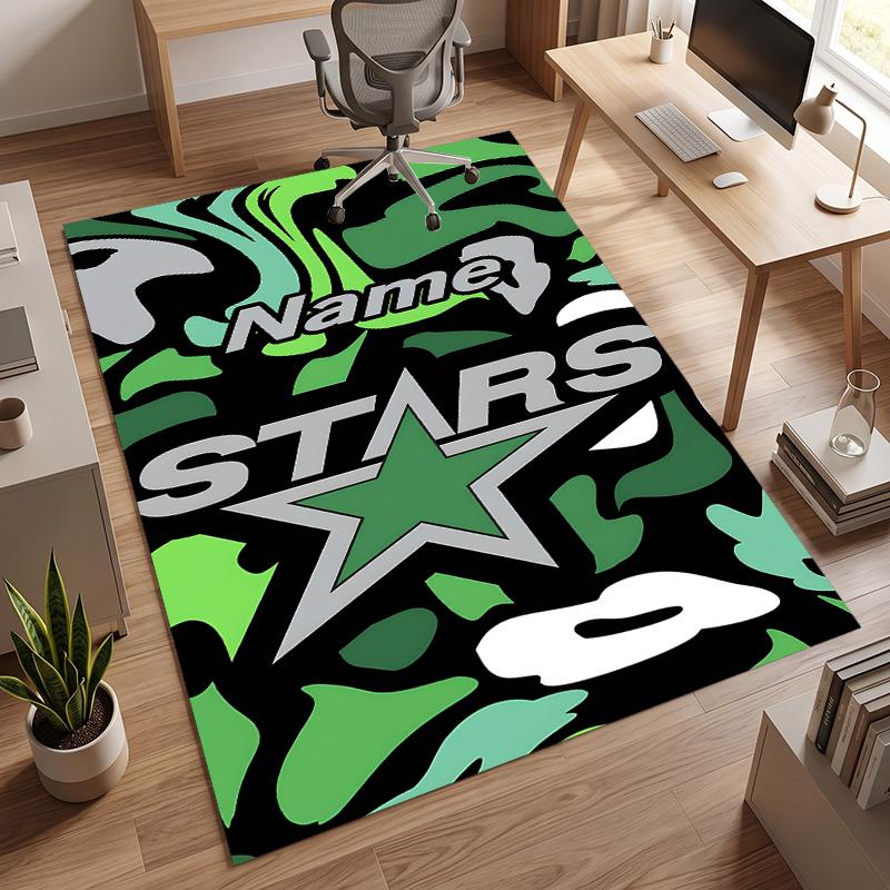 Dallas Stars (1) Personalized name Office Carpet Stylish Decor for Living Room Bedroom Kitchen