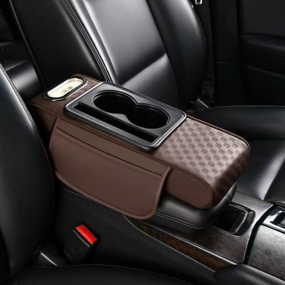 Tissue Box Car Armrest Storage Box 2 Cup Holder Car Elbow Support Pad Center Console