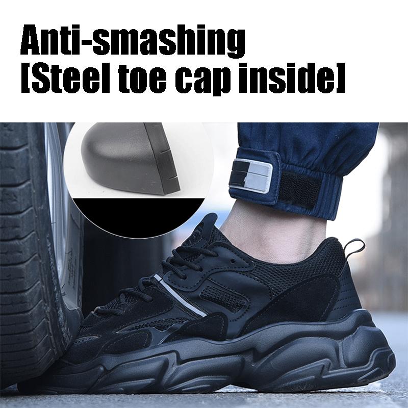 Рабочая обувь мужская;s летняя дышащая, противоударная, противопрокалывающая стальная головка, легкая, износостойкая, дезодорирующая, безопасная изоляционная рабочая обувь