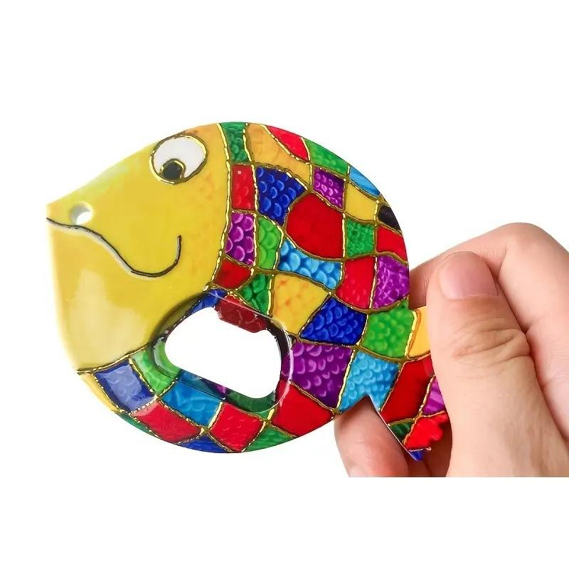 Смола Толстоголовая Рыба Открывалка для Бутылок Домашний Декор Креативный Портативный Магнит на Холодильник Сделай Сам Милая Кухонная Наклейка